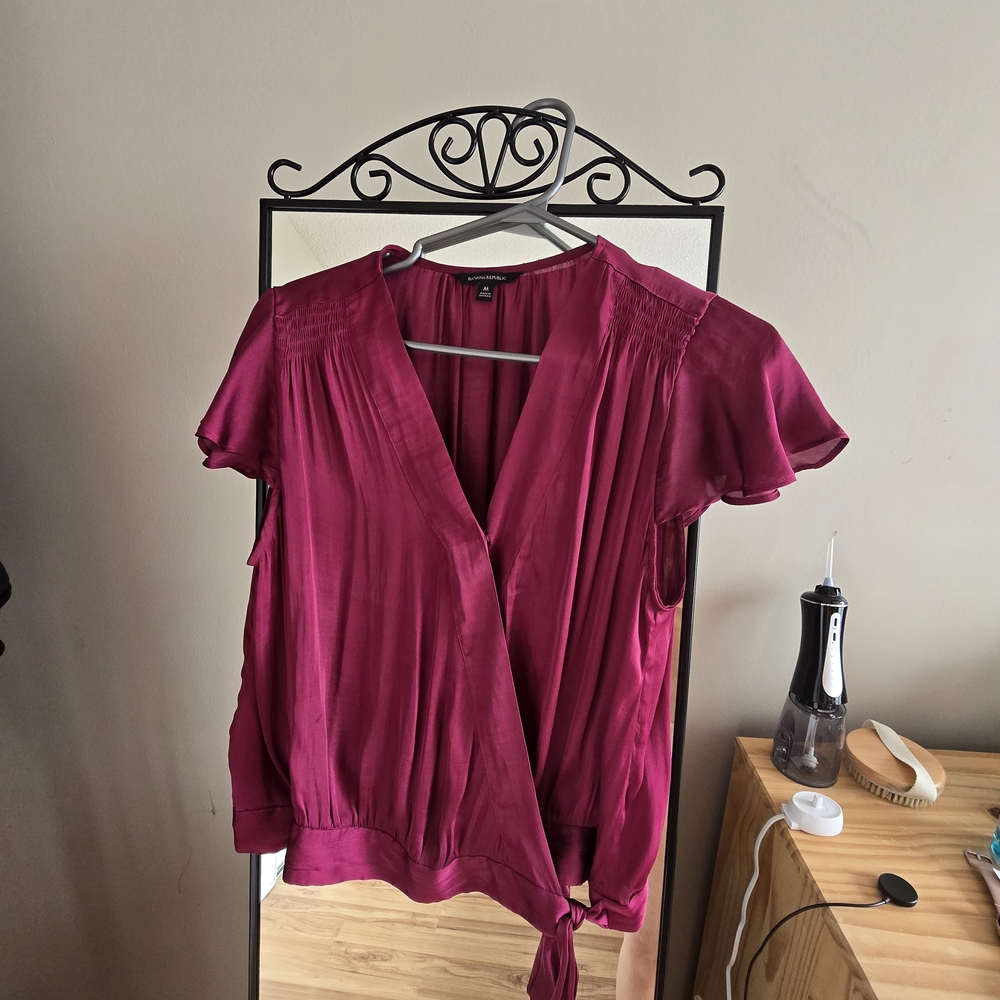Banana Republic Fuchsia Wrap Blouse